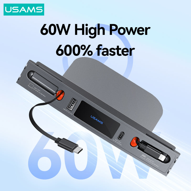 USAMS US-SJ649 For Tesla 3 / Y 60W Car Central Control Charging Hub USAMS US-SJ649 For Tesla 3 / Y 60W Car Central Control Charging Hub